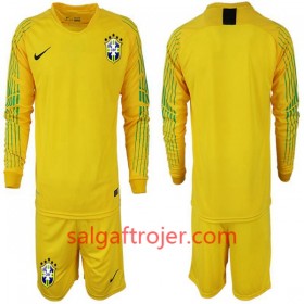 Brasilien Fodboldtrøjer Børn Hjemmebanesæt VM 2018 Langærmet